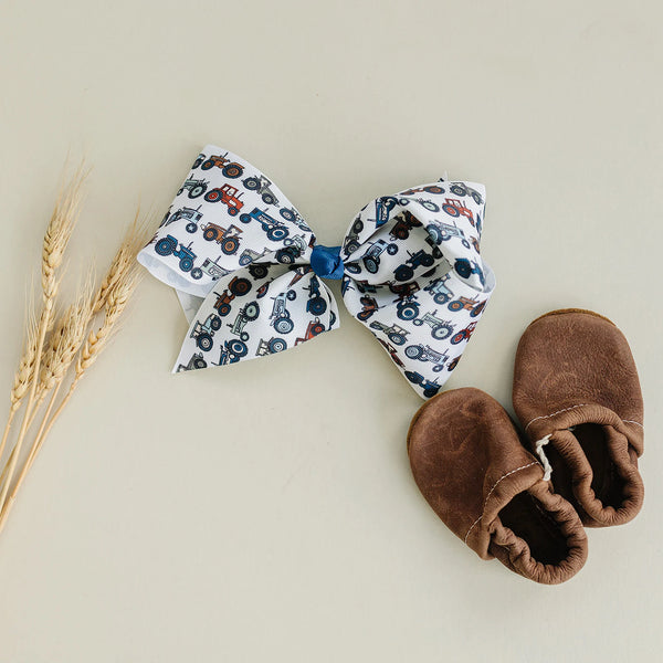 Farmer Tractor 7" Grosgrain Hair Bow