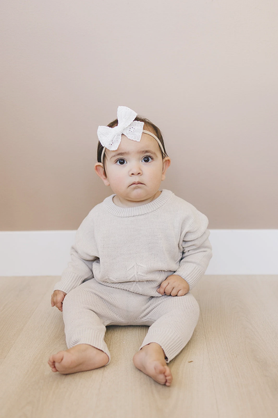 Little Lady Eyelet Baby Bow Headband