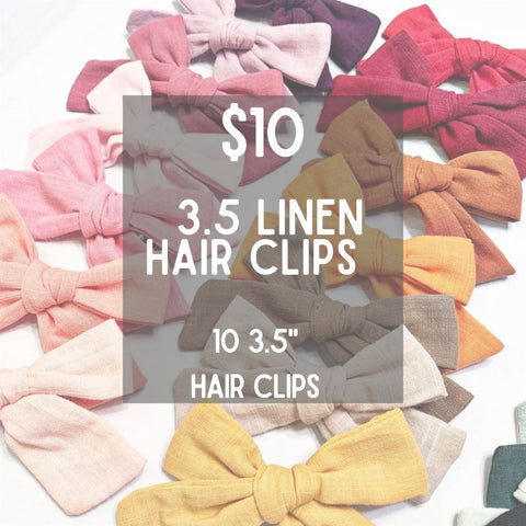 $10 3.5" Linen Hair Clips Grab Bag