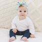 Sage Checkered Baby Bow Turban