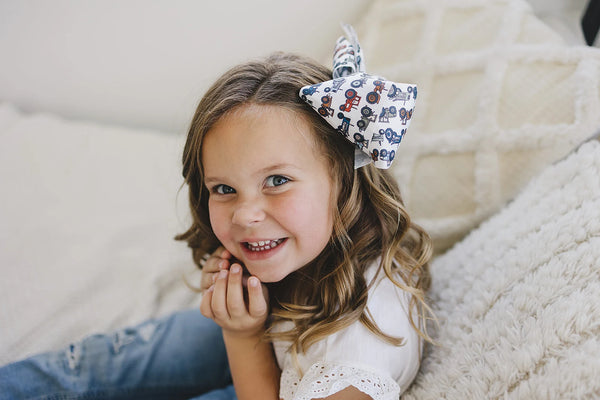 Farmer Tractor 7" Grosgrain Hair Bow
