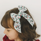Vintage Sledding Snowman Serged Cotton 4" Hair Bow