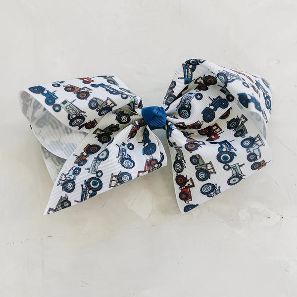 Farmer Tractor 7" Grosgrain Hair Bow