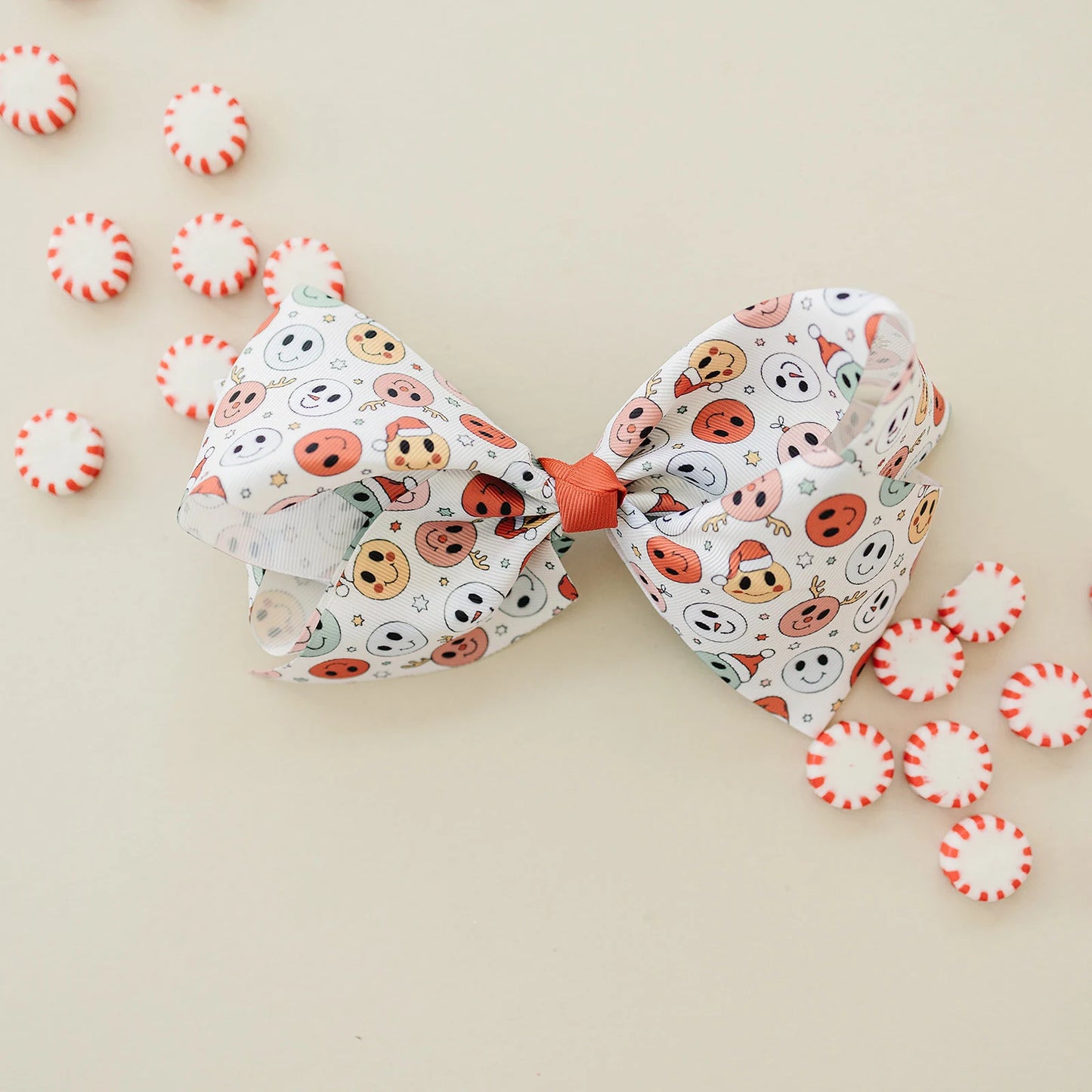 Happy Holiday Friends 7" Grosgrain Hair Bow