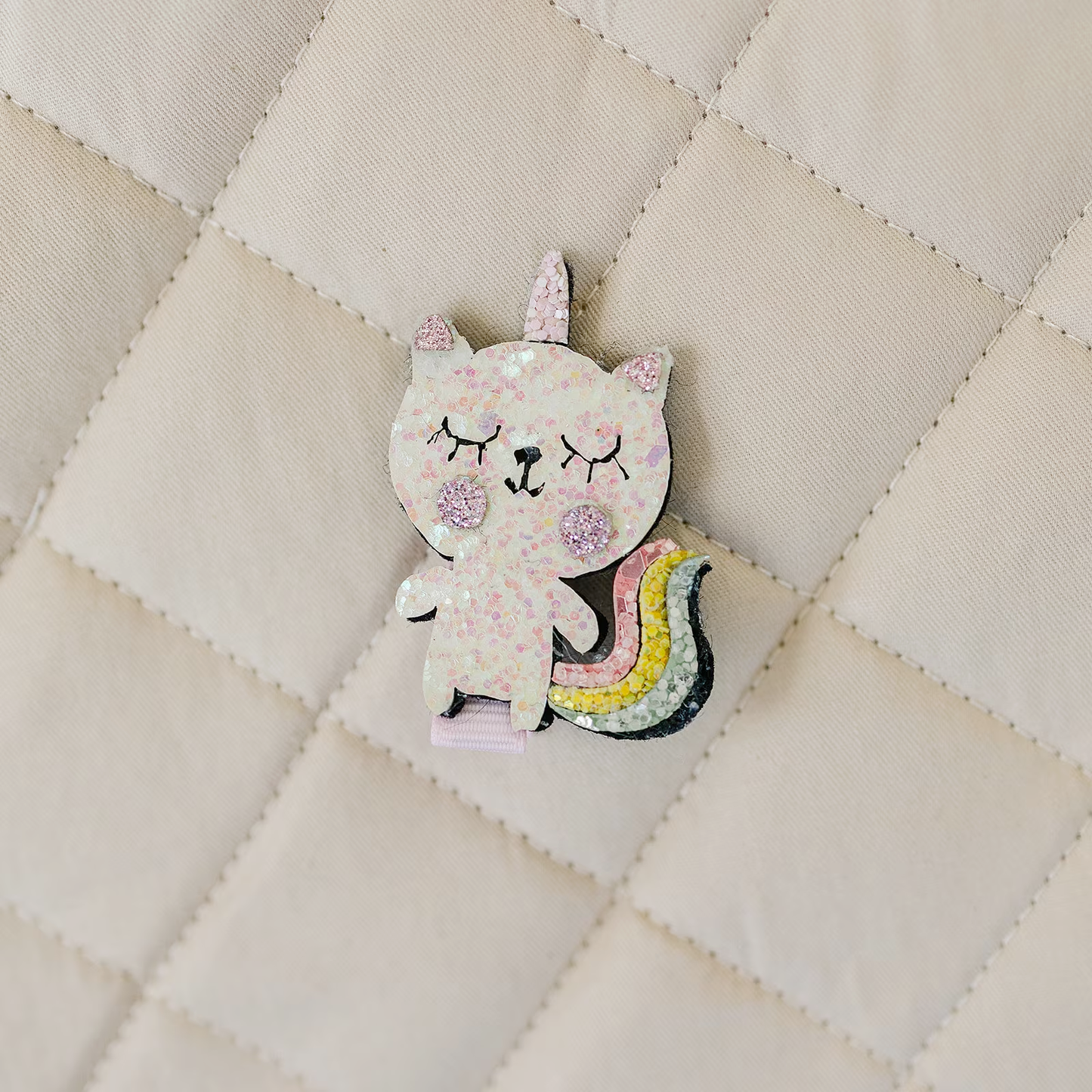 Little Unicorn Kitty Glitter Hair Clip