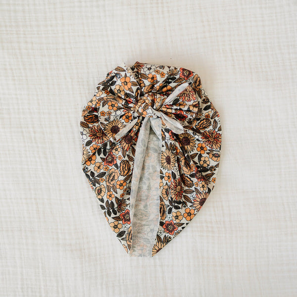 Autumn Floral Baby Bow Turban