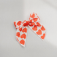 Ruby Red Valentine Heart Serged Cotton 4" Hair Bow