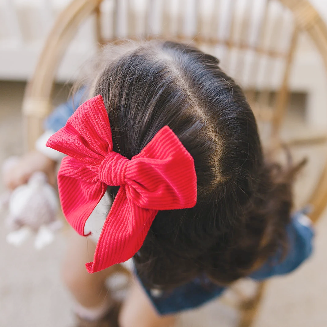 Big Beautiful Corduroy Hair Bow Clip