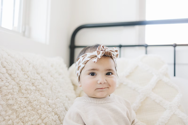 Football Nylon Baby Bow Headband
