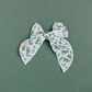Vintage Sledding Snowman Serged Cotton 4" Hair Bow