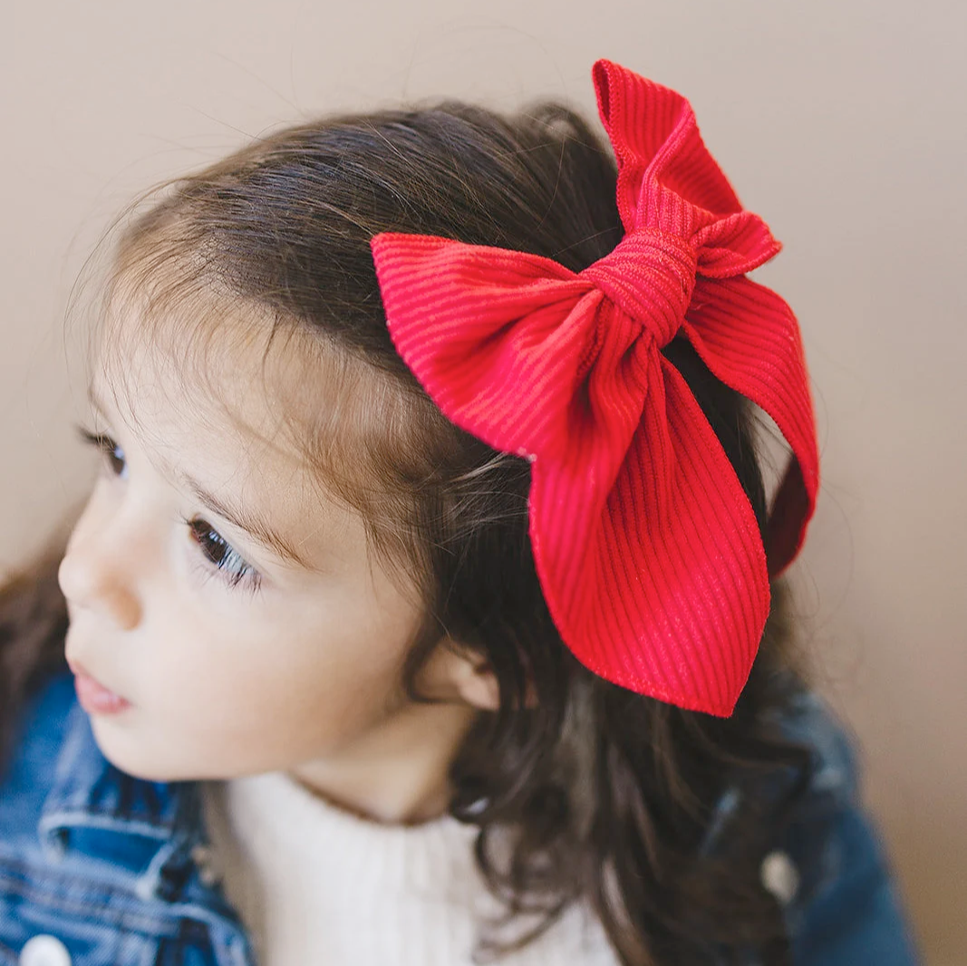 Big Beautiful Corduroy Hair Bow Clip