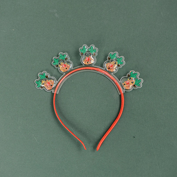 Reindeer Christmas Confetti Shaker Girls Headband