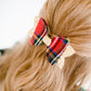 4” Gold + Christmas Plaid Hair Bow