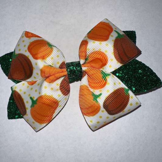 Pumpkin glitter grosgrain