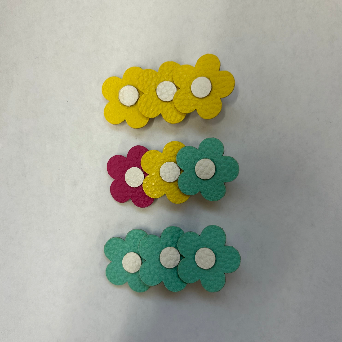 Faux Leather Trio Hair Clips