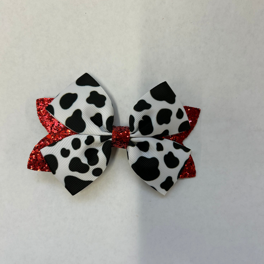 5" Cow Glitter Grosgrain