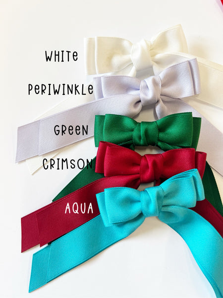 Double Stacked Silky Long Ribbon Bows