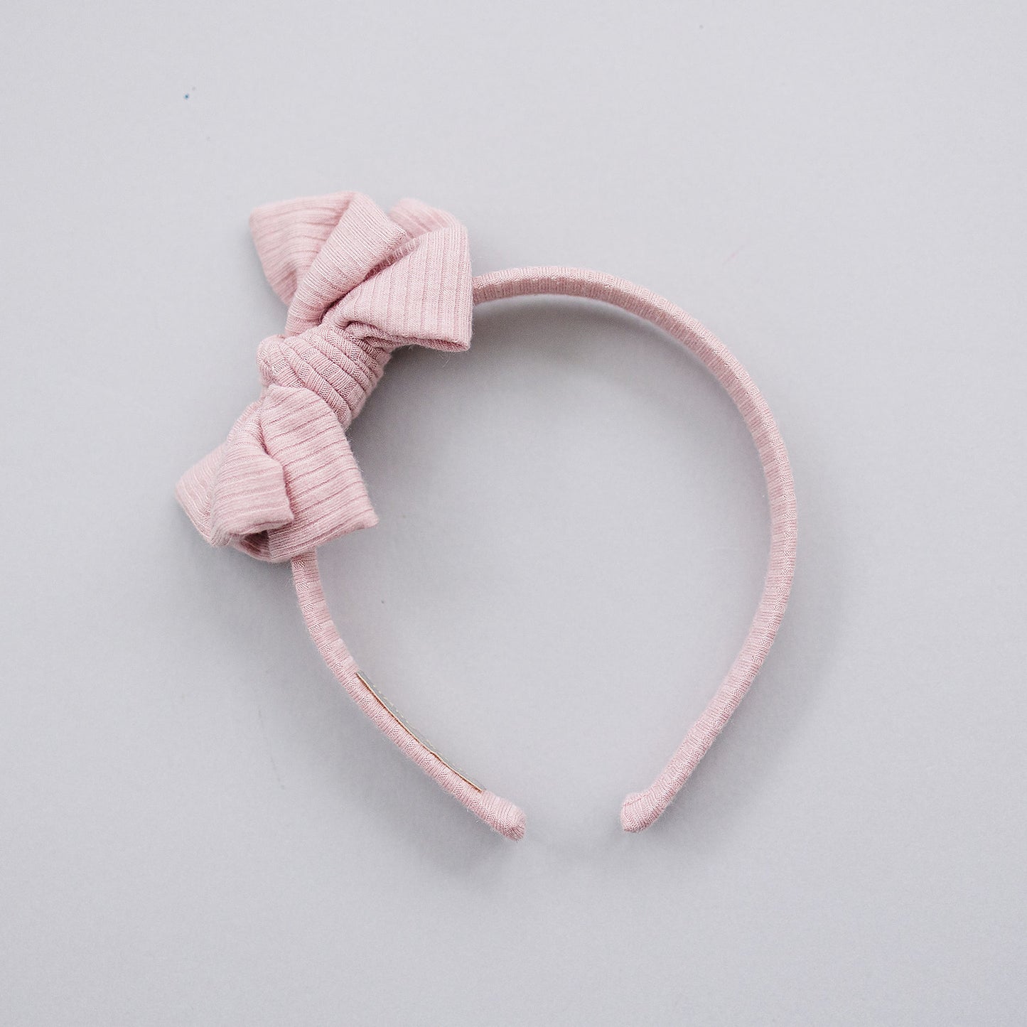 Blush Ribbed Floppy Bow Hard Headband