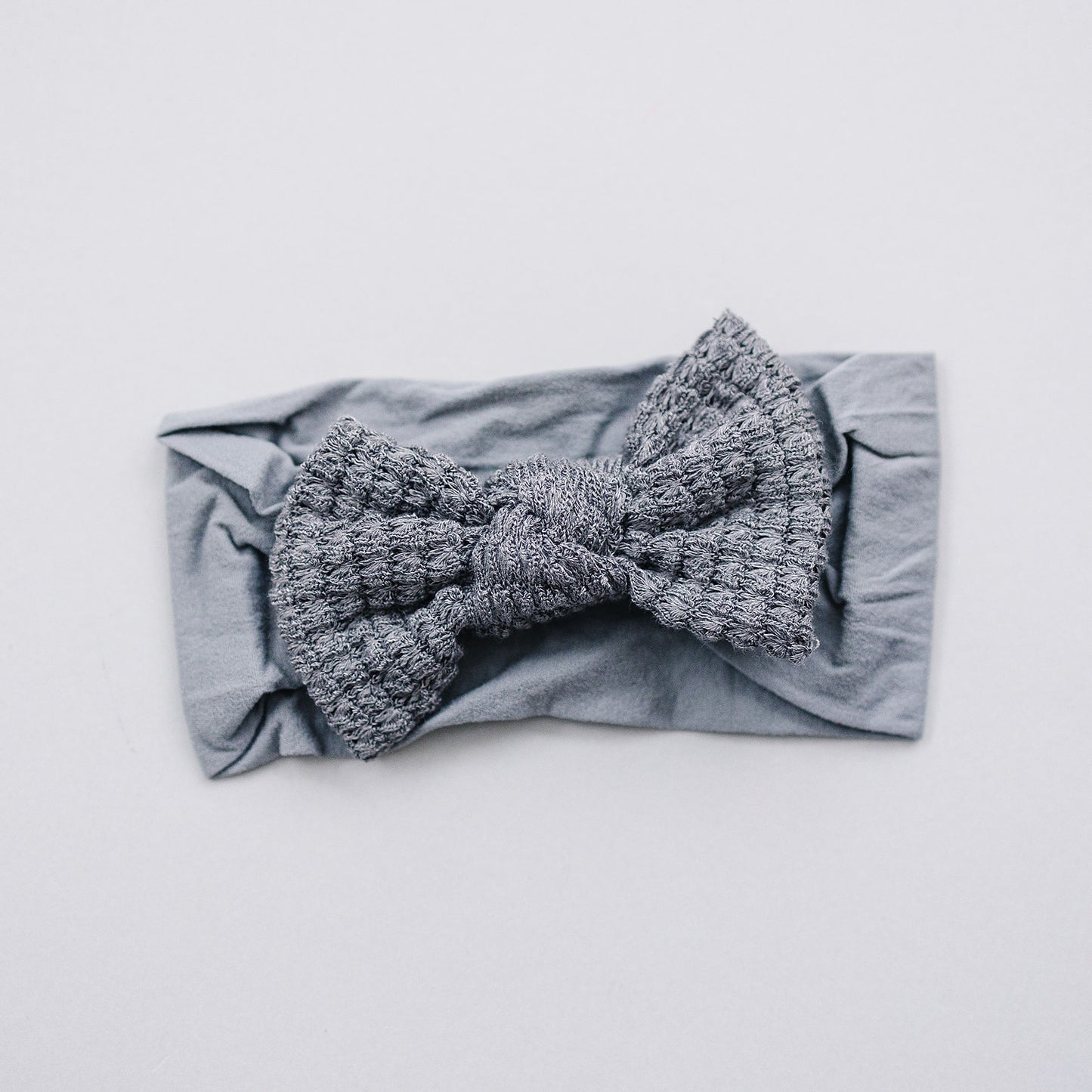 Gray Textured Nylon Baby Headband