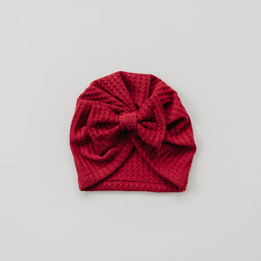 Waffle Cotton Bow Baby Turban