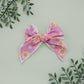 Pink Flower Power Serged Bow