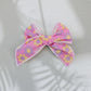 Pink Flower Power Serged Bow