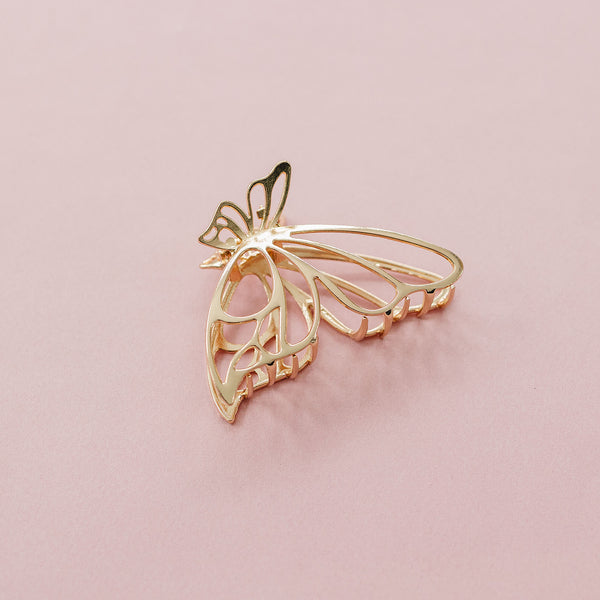 Golden Butterfly Claw Clip