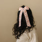Teddy Bear Love Scallop Long Ribbon Bow