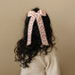 Teddy Bear Love Scallop Long Ribbon Bow