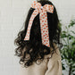 Teddy Bear Love Scallop Long Ribbon Bow