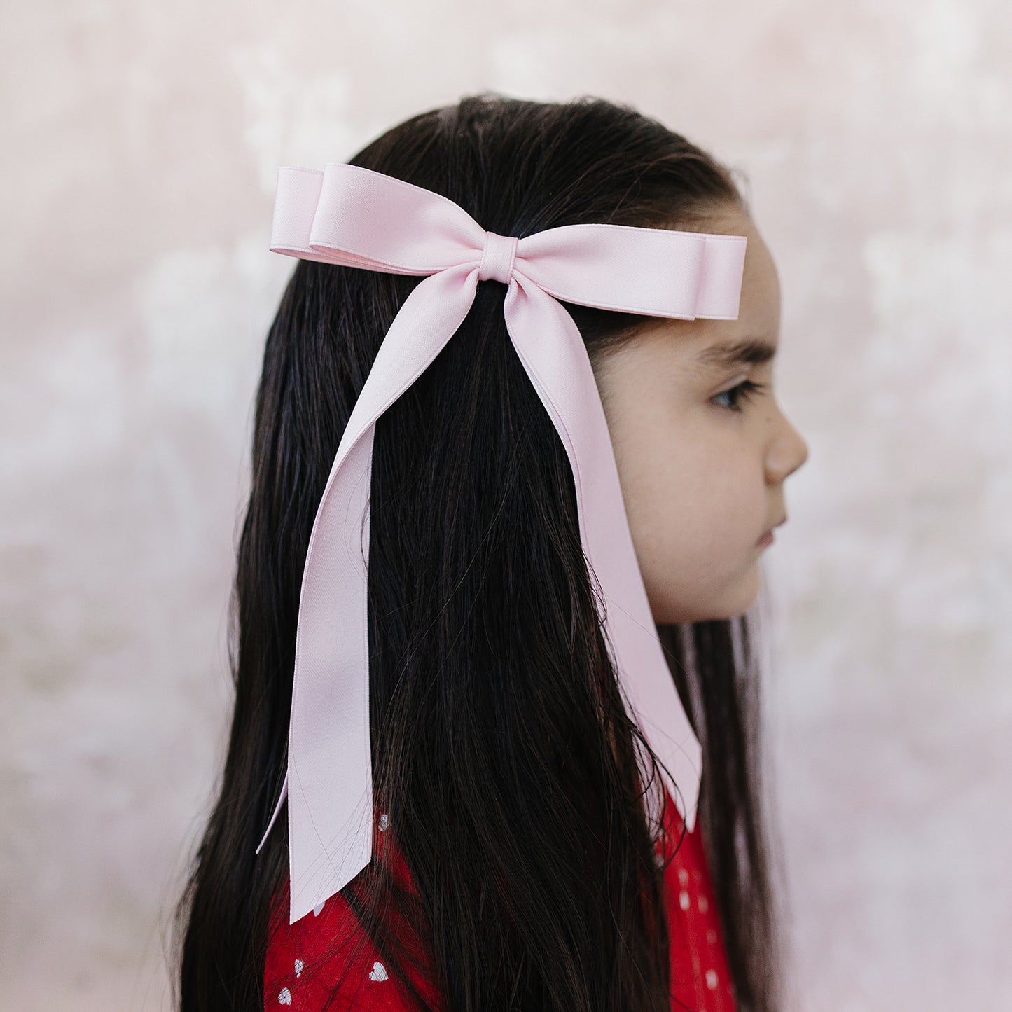 Blush Double Stacked Extra Long Silky Ribbon Bows