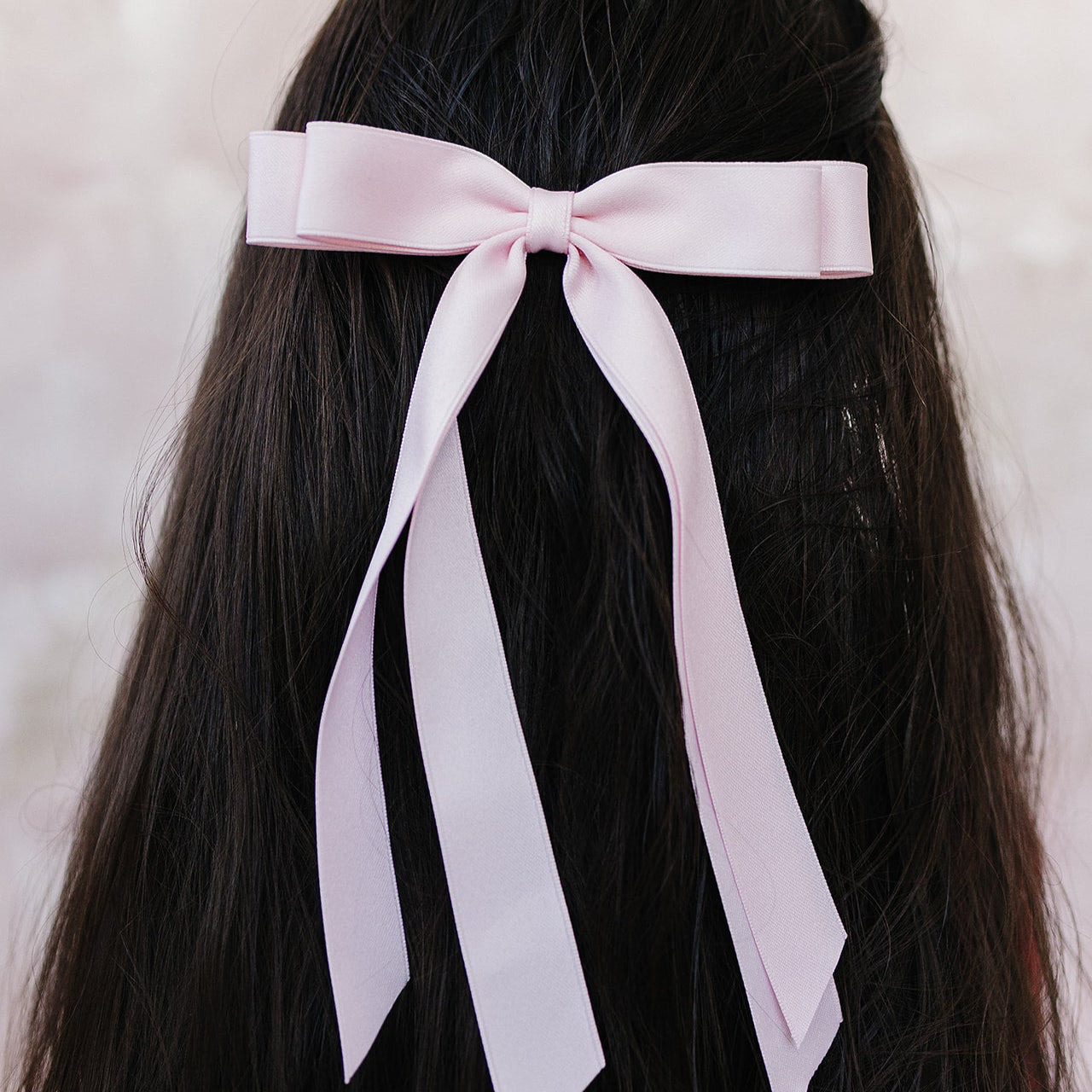 Blush Double Stacked Extra Long Silky Ribbon Bows