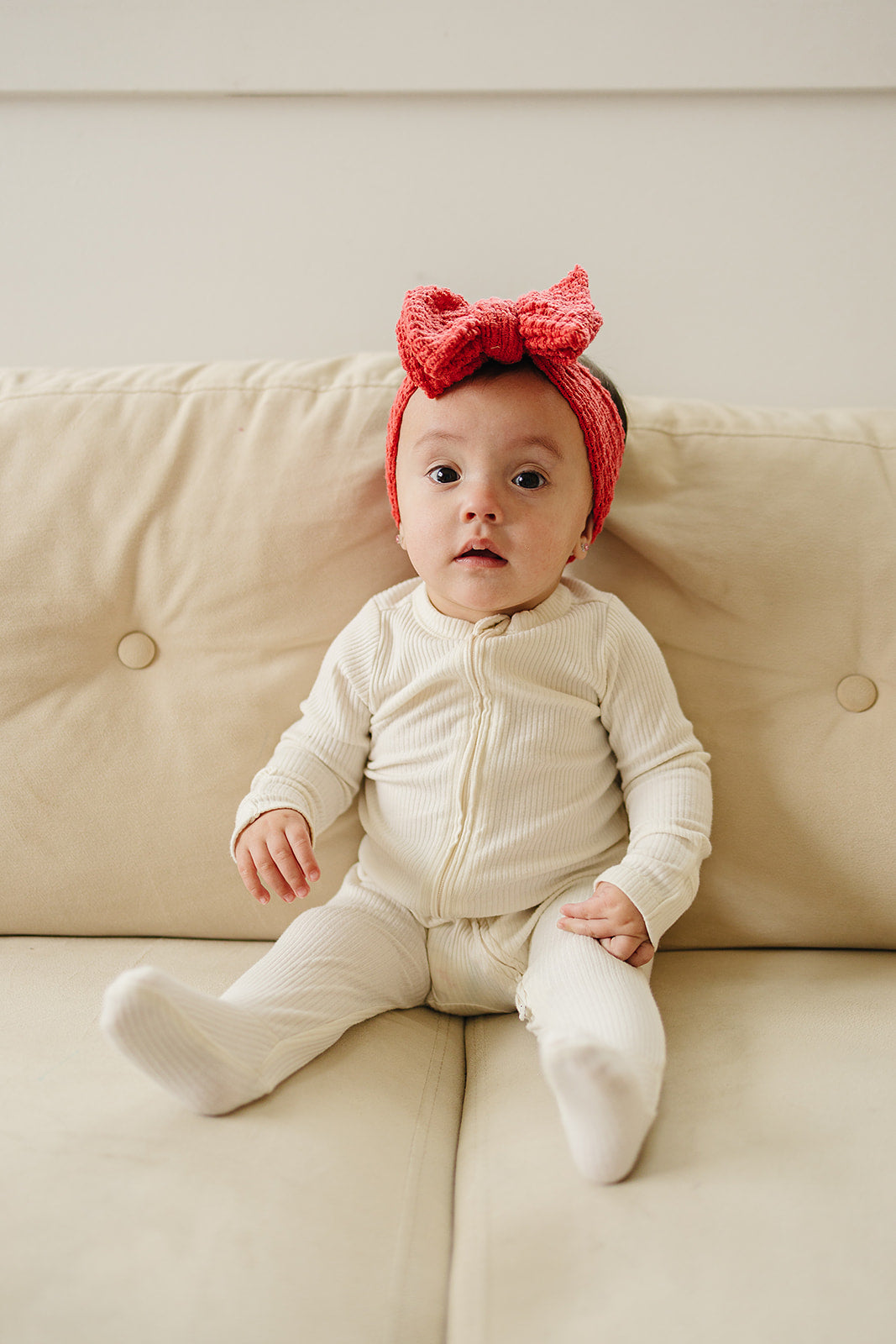 Cuddle Cozy Waffle Baby Bow Headband