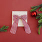 Ruby Red Stripe Hair Bow