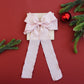 Darling Double Bow Long Ruffled Blush Clip