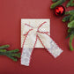 Scallop Embroidered Long Hair Bow