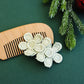 Triple Flower Embroidered Hair Snap Clip