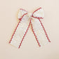 Scallop Embroidered Long Hair Bow