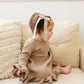 Neutral Floral Embroidered Long Hair Bow