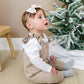 Snowflake Serged Gauze Hair Bow