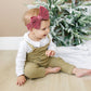 Ruffled Stripe Bow Baby Headband