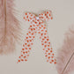Teddy Bear Love Scallop Long Ribbon Bow