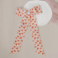Teddy Bear Love Scallop Long Ribbon Bow