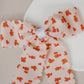 Teddy Bear Love Scallop Long Ribbon Bow