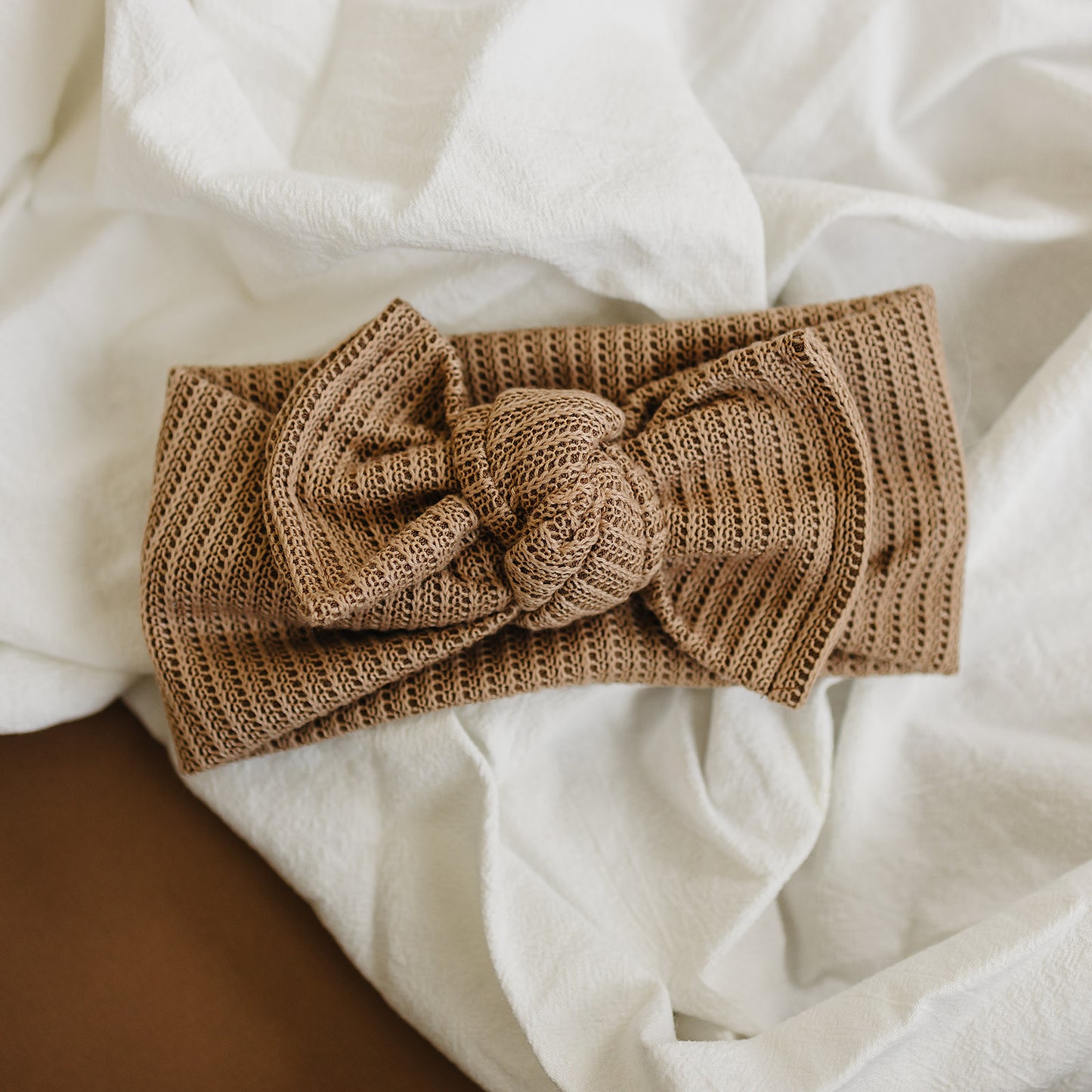 Winter Texture Neutral Bow Baby Headband