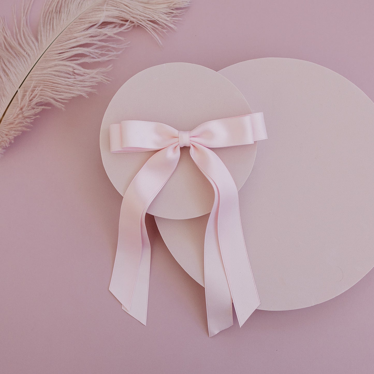 Blush Double Stacked Extra Long Silky Ribbon Bows