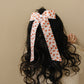 Teddy Bear Love Scallop Long Ribbon Bow