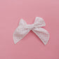 Little Gingham Blush Cotton Serged Bow