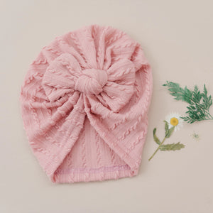 Cable Knit Bow Baby Turban