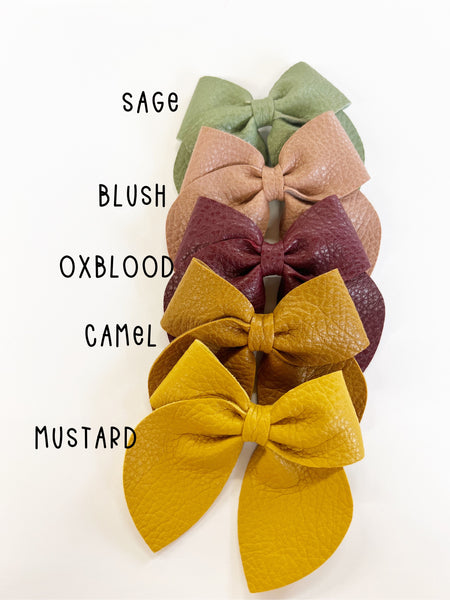 4" Wide Soft Faux Leather Hair Bows